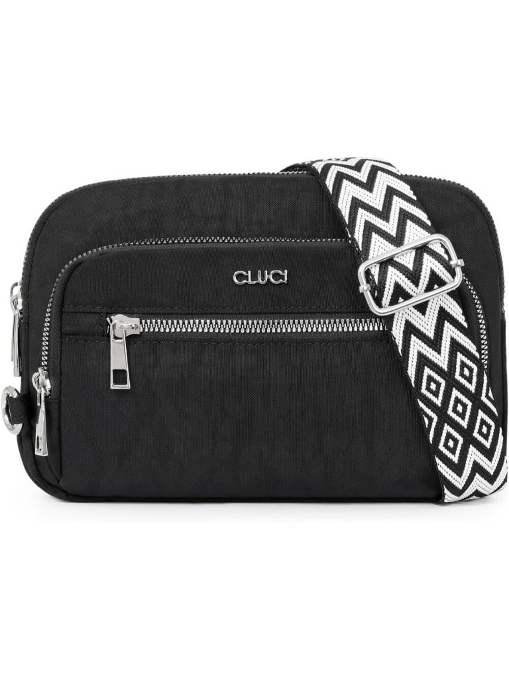CLUCI Women's Black Small Crossbody Bags Foldie RFID Blocking Nylon Belt Bag - Picture 1 of 6